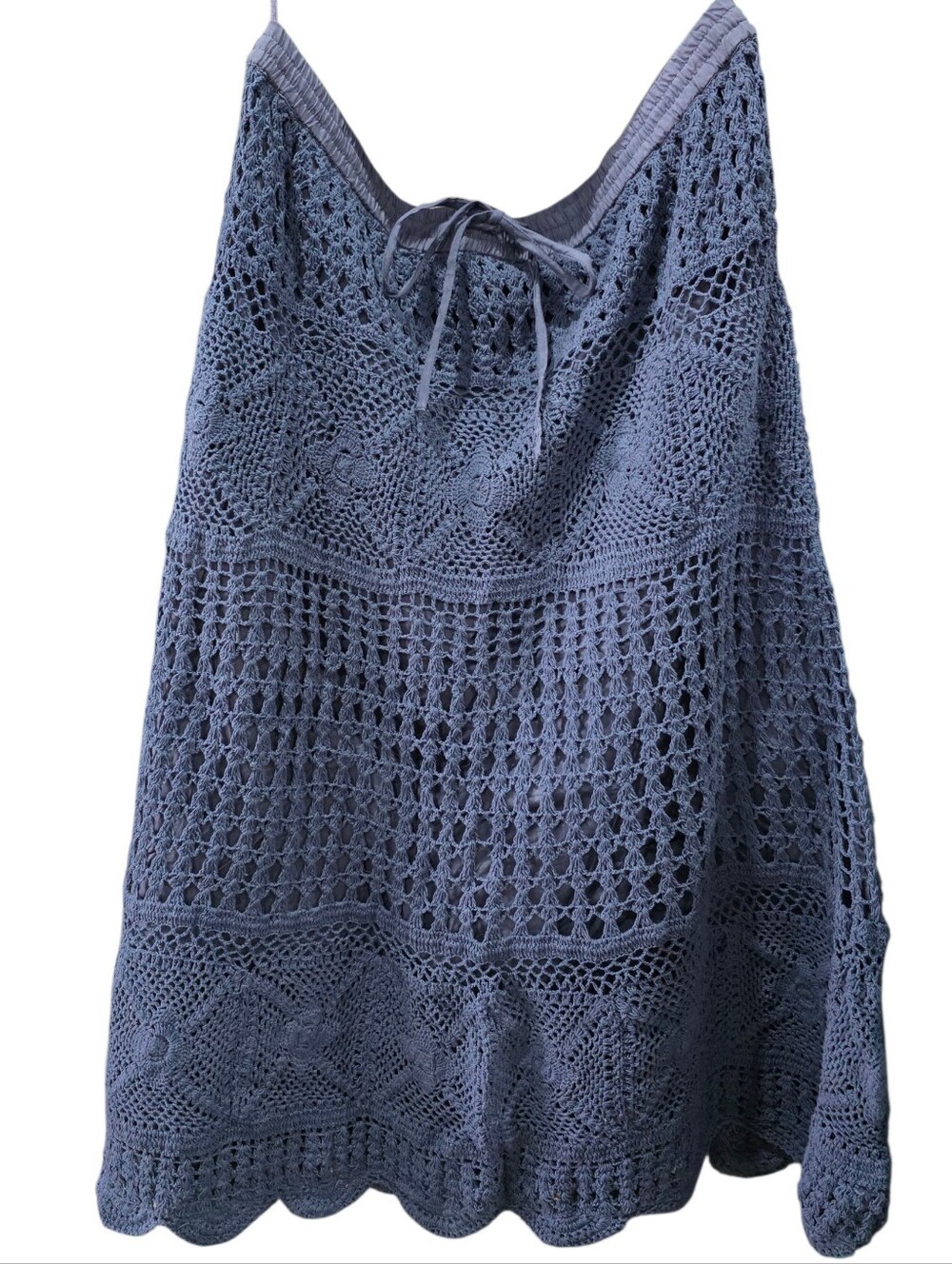 NorthStyle Blue Crochet Midi Skirt with Lining Size X-Large
